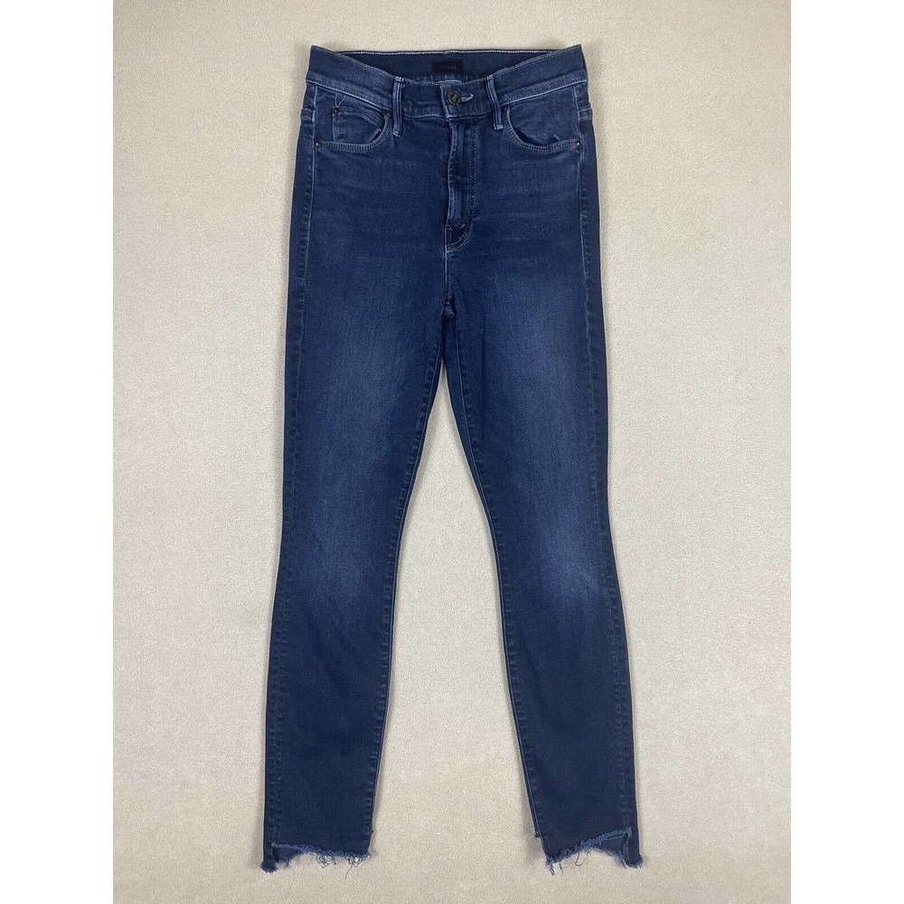 Mother The Stunner Zip Two Step‎ Fray Jean Womens 24 Mid Rise Jeans Blue